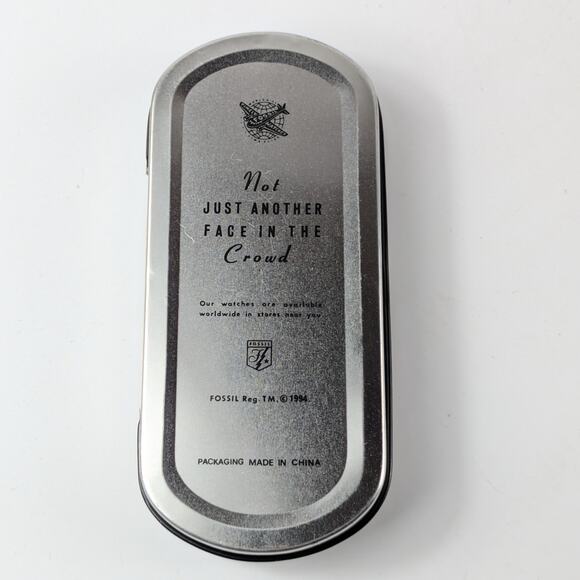 Fossil AM-2956 Womens Wrist Watch 1994 Green Silver NEEDS BATTERY Authentic Case - Picture 14 of 15